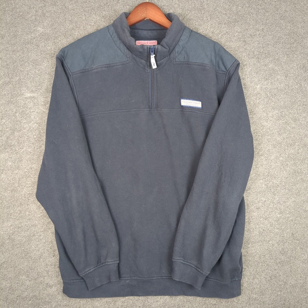 Vineyard Vines Quarter Zip Pullover Sweatshirt Mens Large Navy Cotton - Picture 2 of 12